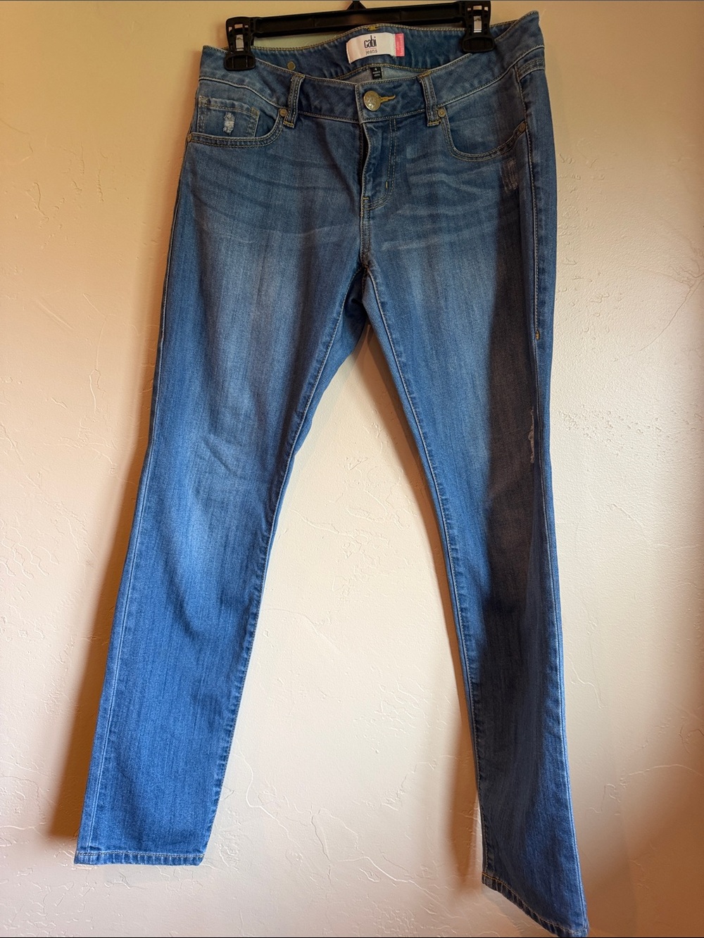 CAbi Blue Skinny Jeans with Subtle Fade